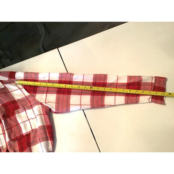 Universal Thread Womens Red & White Plaid Long Sleeve Button-Up Shirt Size S - Picture 4 of 7